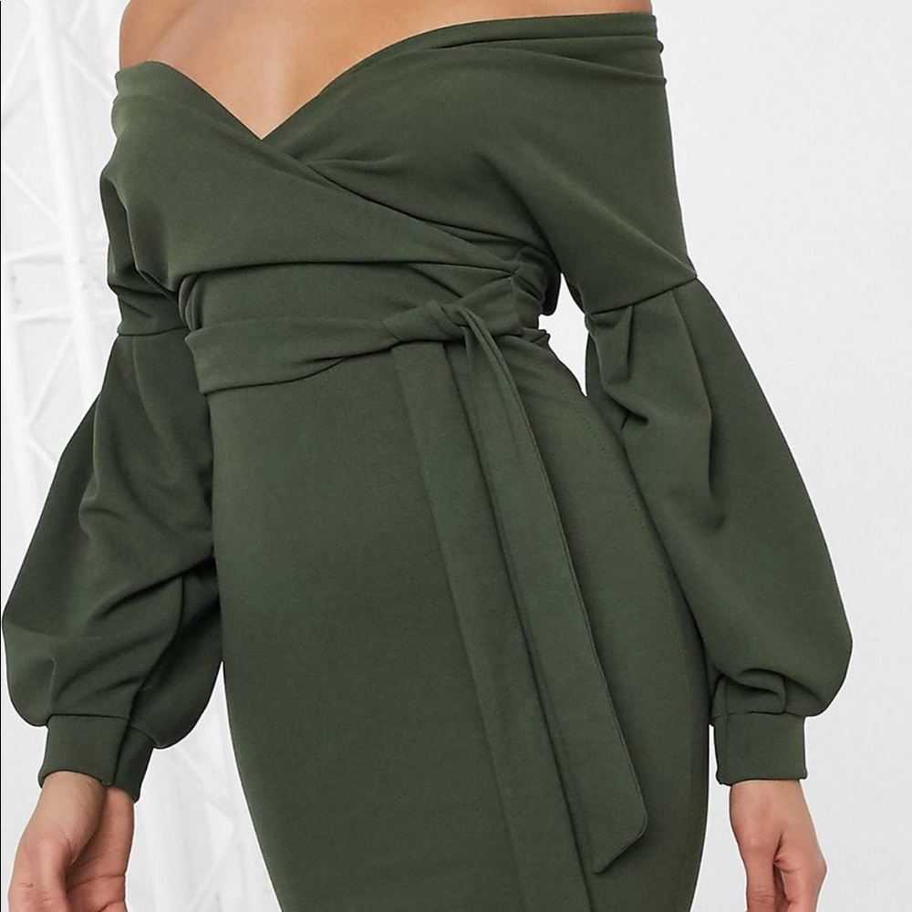 Asos pencil dress off the shoulder